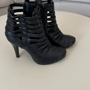 Black high heel boots